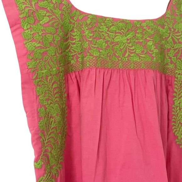 J. Marie Pink Floral Embroidered Sleeveless Tunic Blouse Women's Small casual - Picture 4 of 16